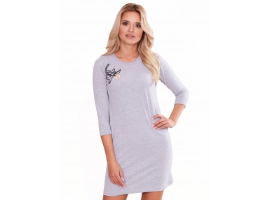 Robe d'été avec un imprimé - grise