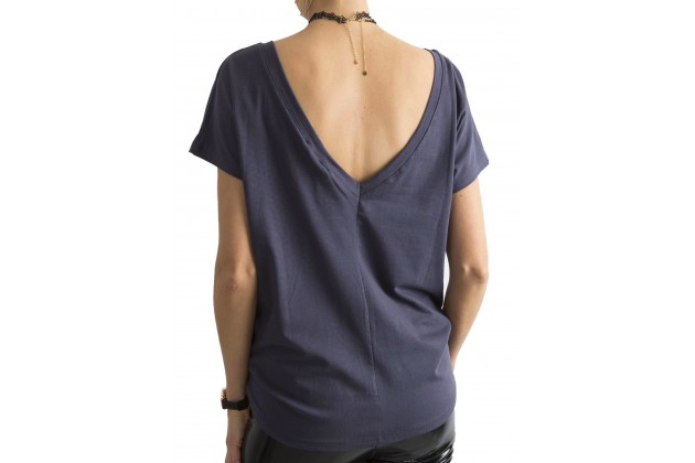 T-shirt avec un décolleté dans le dos- graphite