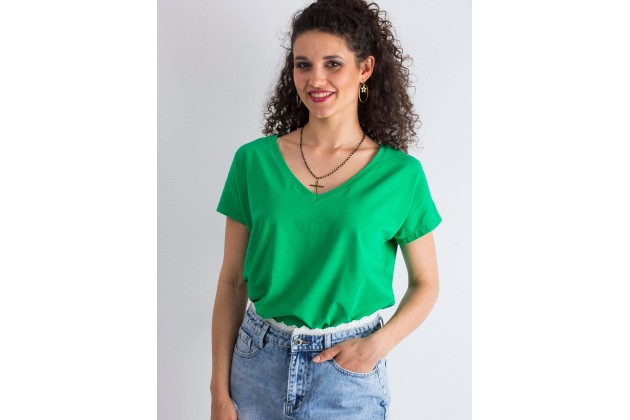 T-shirt à col V - vert