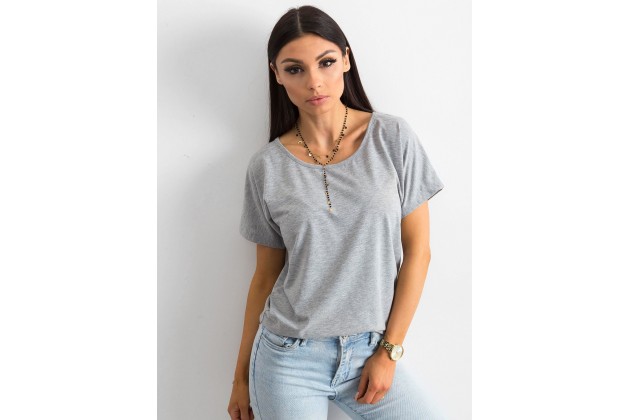 T-shirt à encolure ronde - gris