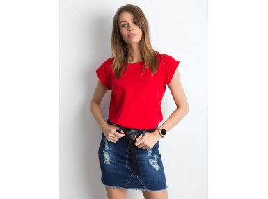 T-shirt à encolure ronde - rouge