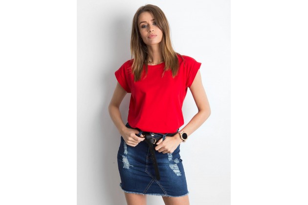 T-shirt à encolure ronde - rouge