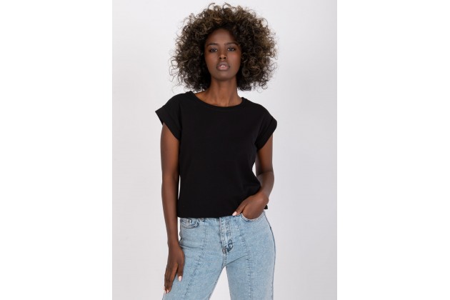 T-shirt à encolure ronde - noir