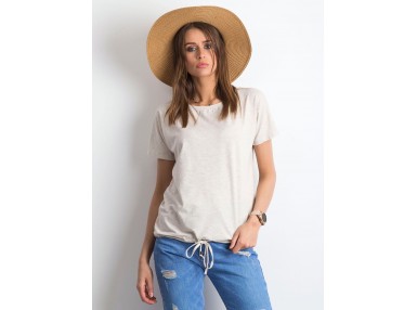 T-shirt à encolure ronde - beige clair