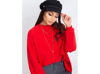Sweat-shirt col rond - rouge