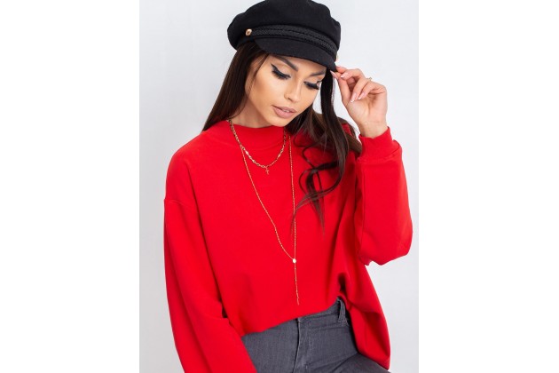 Sweat-shirt col rond - rouge