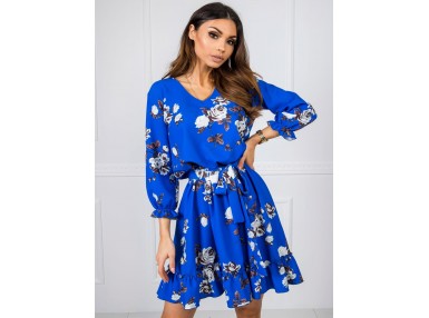 Robe courte avec imprimé - cobalt