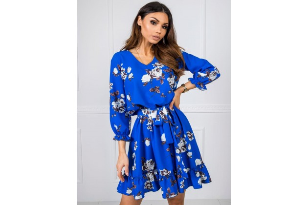 Robe courte avec imprimé - cobalt