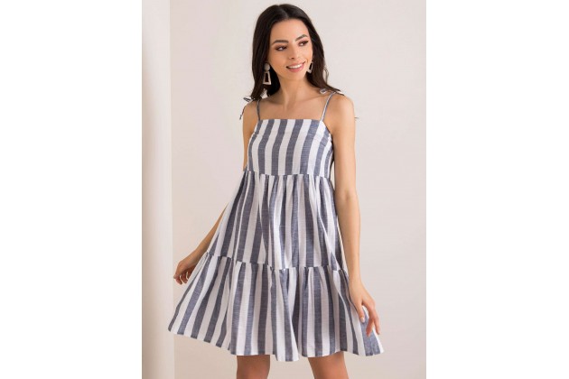 Robe d'été  - blanche et bleu marine