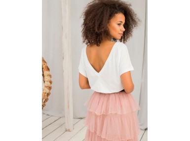 T-shirt avec un décolleté dans le dos - blanc