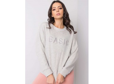 Sweat femme en coton - gris clair