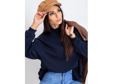 Pull col roulé - bleu marine