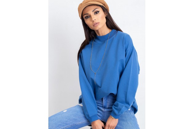 Sweat-shirt col rond - bleu foncé