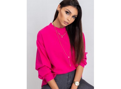 Sweat-shirt col rond - fuchsia
