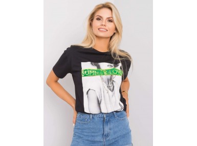 T-shirt à encolure ronde - noir