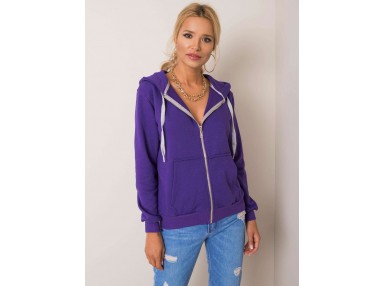 Sweat à capuche avec fermeture éclair  -violet foncé