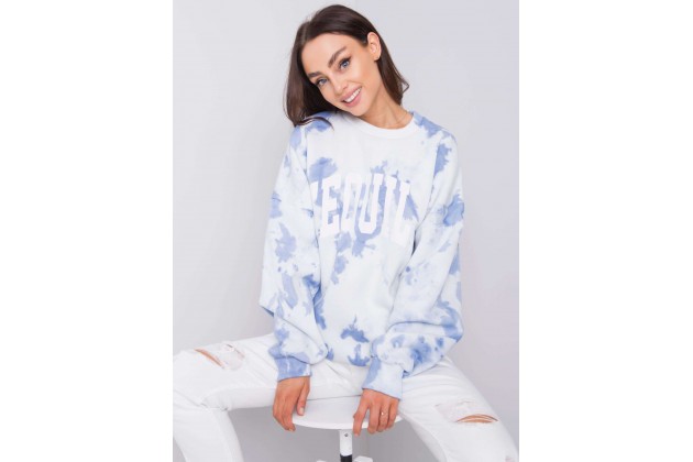 Sweat à capuche bicolore - blanc et bleu
