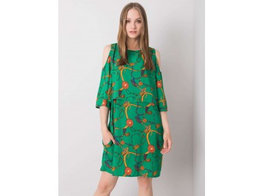 Robe courte avec imprimé - verte