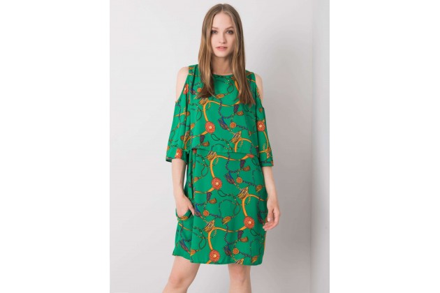 Robe courte avec imprimé - verte