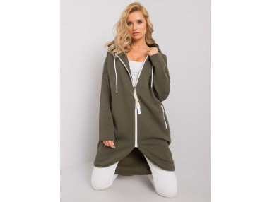 Sweat à capuche décontracté avec fermeture -  kaki
