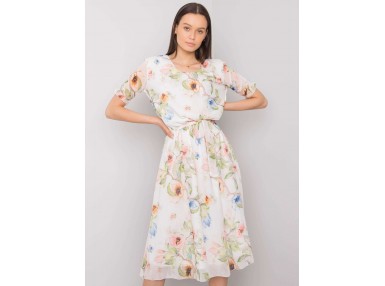 Robe courte avec imprimé -blanche