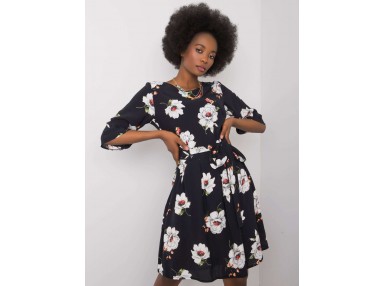 Robe courte avec imprimé -  noire et blanche