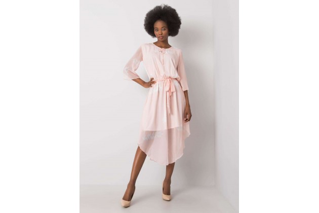 Robe avec bas asymétrique - rose clair