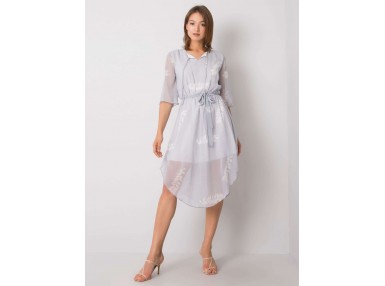 Robe avec bas asymétrique - gris clair