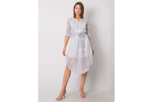 Robe avec bas asymétrique - gris clair