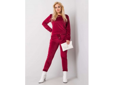 Ensemble avec chemisier et pantalon - bordeaux