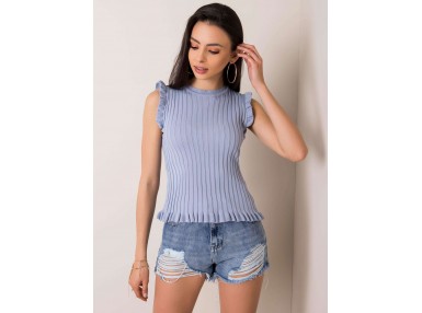 T-shirt côtelé - bleu clair