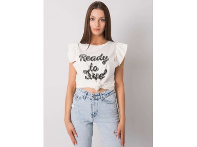 T-shirt femme imprimé - écru