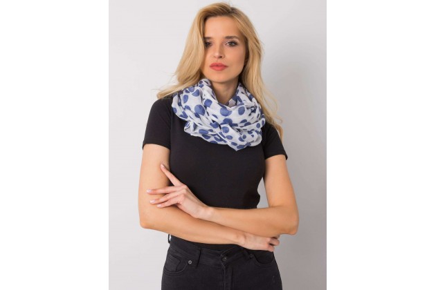 Écharpe blanche et bleu marine