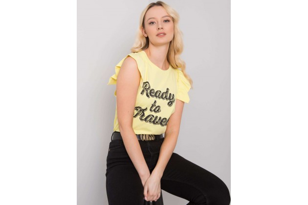T-shirt femme imprimé - jaune vif