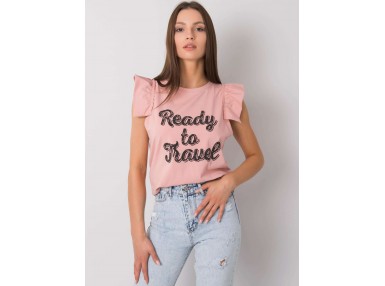 T-shirt femme imprimé - rose clair