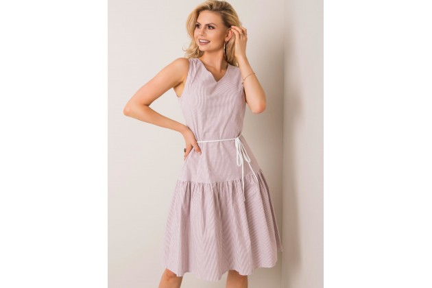 Robe blanche et beige