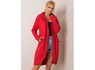 Sweat à capuche zippé - rouge