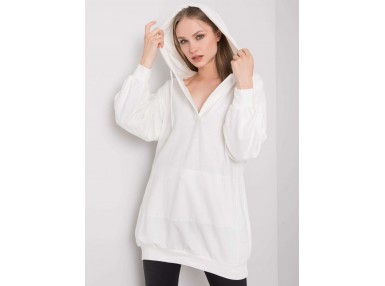 Sweat à capuche long - blanc