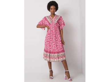 Robe longue femme avec imprimé - rose