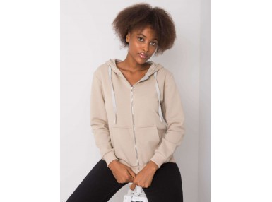 Sweat à capuche avec fermeture éclair - beige