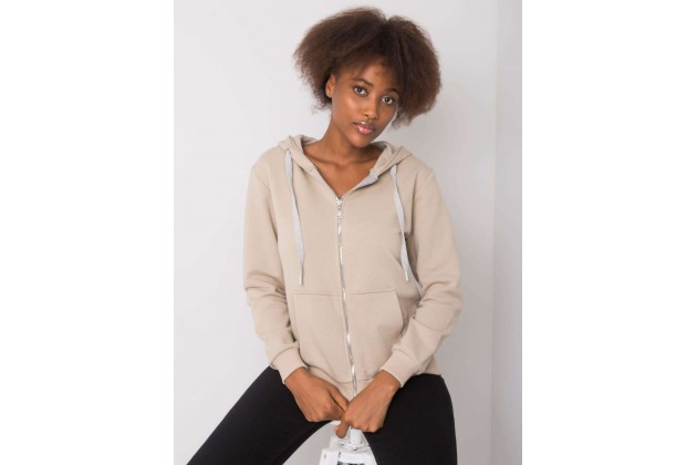 Sweat à capuche avec fermeture éclair - beige