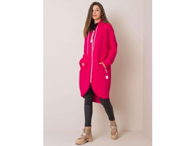 Sweat à capuche décontracté avec fermeture - fuchsia