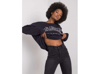 Sweat-shirt avec inscription - bleu marine