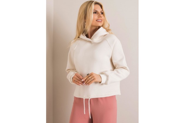Sweat à capuche en coton - écru