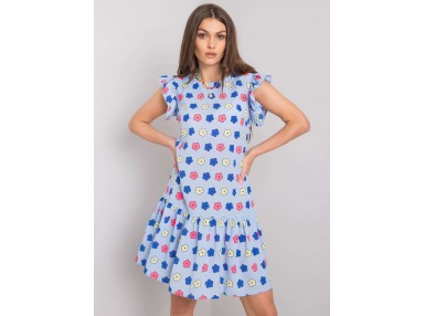Robe courte femme à imprimé - bleu clair
