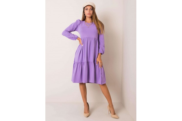 Robe longue en coton - violette