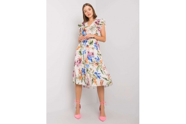 Robe avec un imprimé - blanche et verte