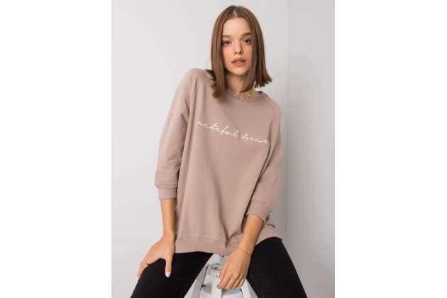 Sweat femme en coton - beige foncé
