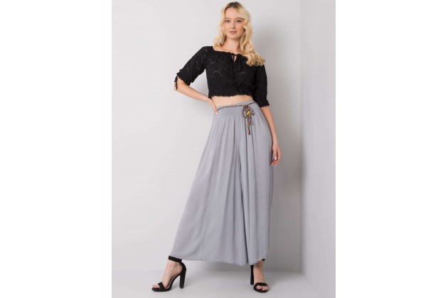 Pantalon large - gris