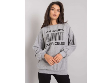 Sweat-shirt avec inscription - gris